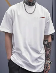 T Shirts for Man Summer Pure Round Neck Men'S Short Sleeve T-Shirt Street Trendy Base Layer